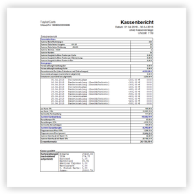 Kassenbericht und Tagesabschluss